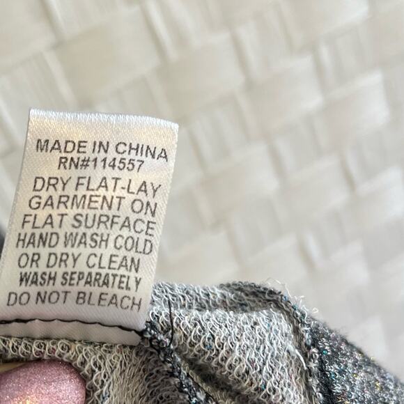 THML Women’s Bell Sleeve Sweater Size Small Metallic Sparkle Cropped Chic - Picture 10 of 14